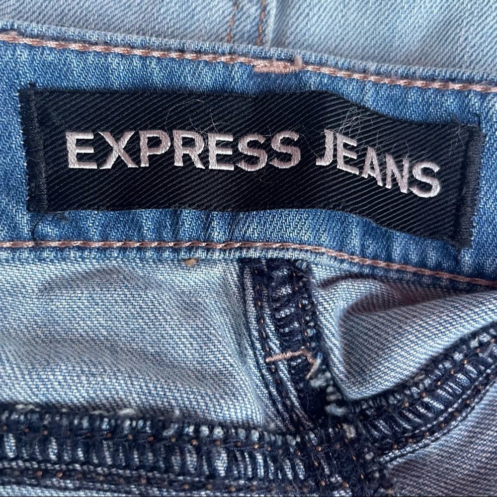 Express Patchwork Denim Mini Skirt - image 3